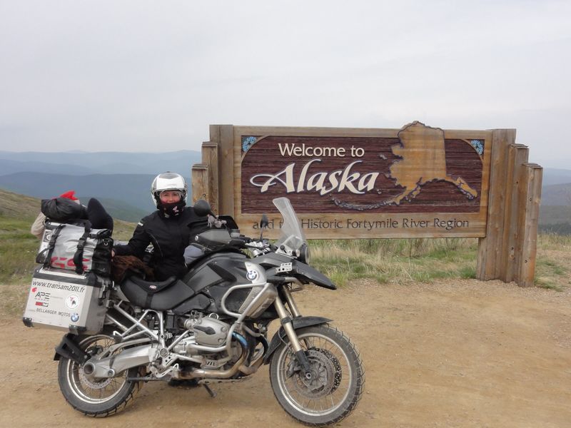 panneau entrée alaska yukon voyage moto